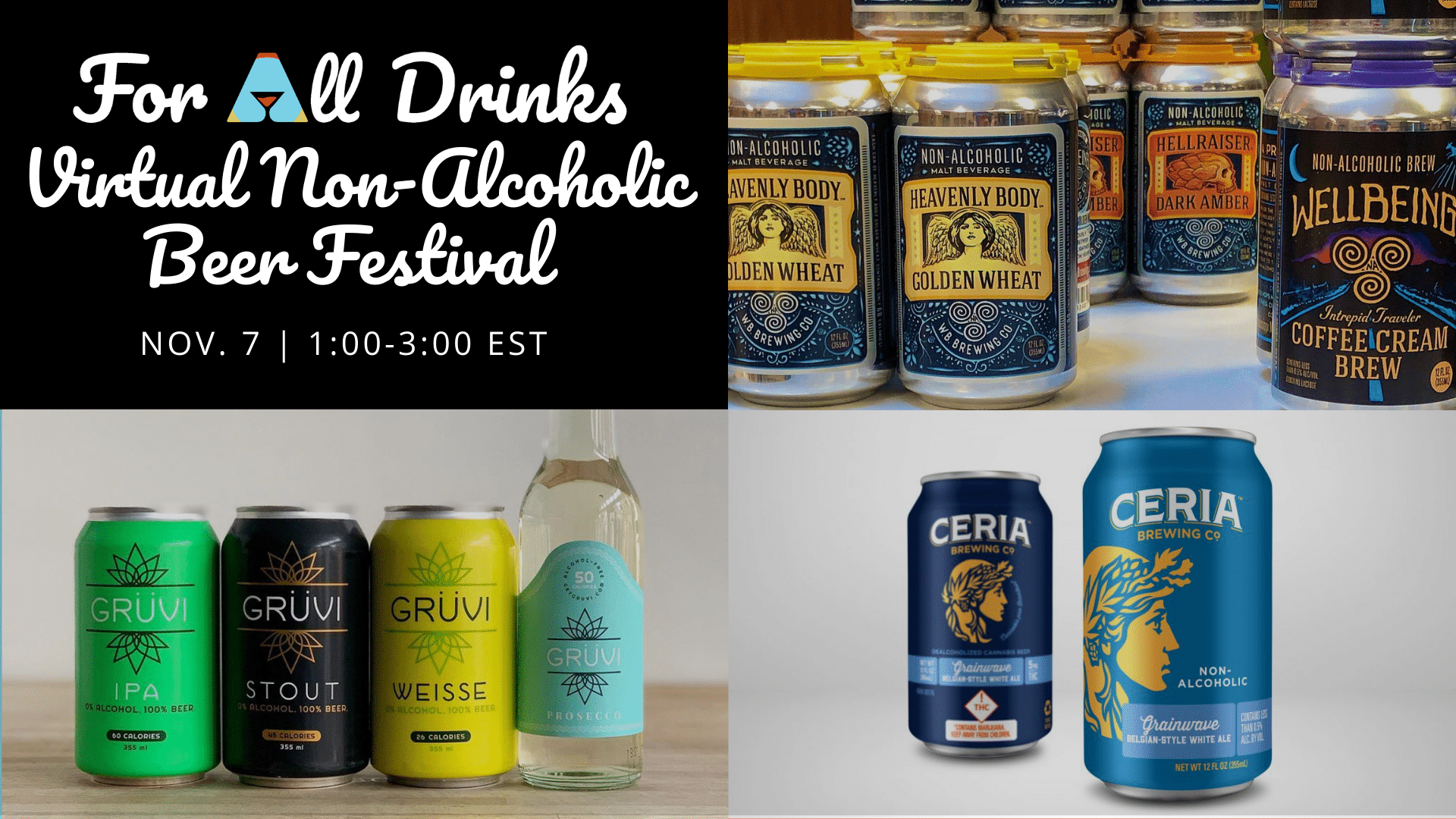 Virtual Non-Alcoholic Beer Festival w/ Gruvi, WellBeing, and Ceira Brewing 1 Non-Alcoholic Beer Festival